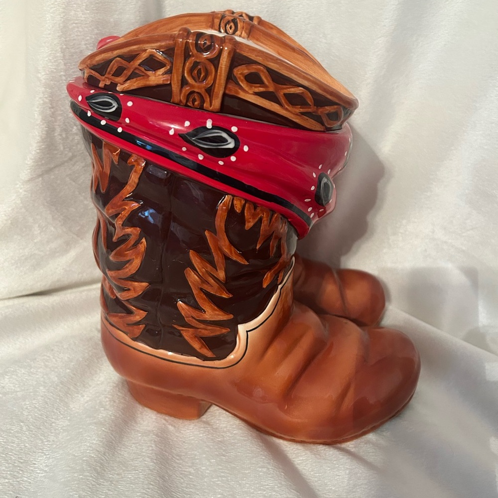 Western Cowboy Boot Cookie Jar
